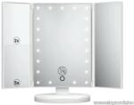 Livarno Home MKSLK 6 A2 WH Két oldalán behajtható és dönthető LED-es kozmetikai sminktükör 2 nagyítási fokozattal (2x és 5x), fehér