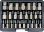 TOYA YT-06034 Roncsoltcsavar kiszedő készlet 25 részes (belső torx, imbusz és spline csavarokhoz) (YT-06034)