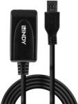 Lindy USB 3.0 Hosszabbító Fekete 5m 43155 (43155)