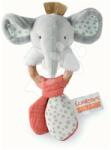 Doudou Elefant de pluș cu zornăitoare Couleurs Savane Doudou et Compagnie gri-roz 15 cm de la 0 luni (DC4077)