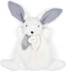 Doudou Iepuraș de pluș Bunny Happy Glossy Doudou et Compagnie albastru 17 cm în amabalj cadou de la 0 luni (DC3885)