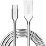  GND Type-C / USB kábel 1 méter, acélspirál borítás, ezüst szín Adat- és tápkábel, USB A - USB-C csatlakozó