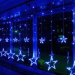  Led Коледна украса с 12 звезди, сини ip44 lw61