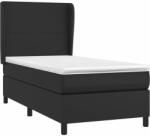 vidaXL Fekete műbőr rugós ágy matraccal 90x190 cm (3128883) - pepita