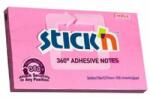 Stick'n StickN 360° 76x127mm 100 de coli roz, blocnotes autocolant roz (21558)