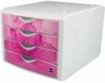 HELIT "Chameleon" dulap de arhivare din plastic cu 4 sertare, roz, HELIT "Chameleon (H6129626)