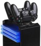 Dual FroggieX Charge & Disc Tower PS4 stație dublă de încărcare PS4 + suport pentru discuri (FX-P4-C1-B)