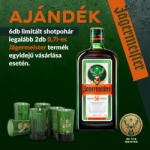  2db Jägermeister 0, 7l + 6 pohár (nincs összecsomagolva)