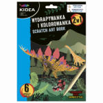 DERFORM Képkarcoló és színezhető lapok, 6 lapos, dinoszauruszok, Kidea (DFM-WKCKA)