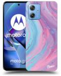 Picasee Husă neagră din silicon pentru Motorola Moto G54 5G - Pink liquid