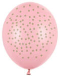Partydeco Mintás lufi 11" 28cm Rózsaszín pöttyös (LUFI636102)