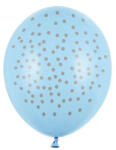 Partydeco Mintás latex lufi 11" 28cm Kék pöttyös (LUFI409816)