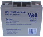 Well Acumulator plumb acid cu gel Well 12V 20AH, terminal T3 (BAT-LEADG-12V20AH-WL)