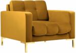 MICADONI Mamaia sárga bársony fotel, arany alappal (MICARM51E1MAMA5)