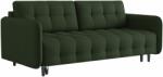 Micadoni Sötétzöld szövet háromszemélyes kanapéágy MICADONI SCALETA 219 cm fekete talppal (MIC3SFA3SCAL6)
