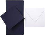  Set de hârtie ecologică simplă decorativă Nettuno 280g Blue Navy albastru marine cu pliere + plicuri pătrate K4 Z-bond alb buc