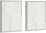 Kave Home Két fehér absztrakt festmény készlete Kave Home Beija 32 x 42 cm (LF-AA8246)