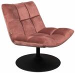 Dutchbone Rózsaszín bársony forgatható fotel DUTCHBONE Bar (3100082)