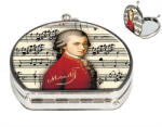 Fridolin Zsebtükör nagyítós 7x7, 5x2, 5cm, textilbevonatú, Mozart