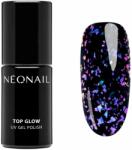 NEONAIL Top Glow zselés fedő körömlakk árnyalat Violet Aurora Flakes 7.2 ml