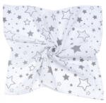 MT MTT Nagy textil pelenka (120x120) - Fehér alapon szürke csillagok
