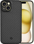 telefonultău Husa de protectie Kevlar Premium din fibra de aramida pentru Apple iPhone 15 Plus, MagSafe, Antisoc, Protectie camera, Ultra Safe, Carbon