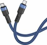 hoco. U110 USB-C apa - USB-C apa 2.0 Adat és töltőkábel - Kék (1.2m) (SUNS0231-BL)