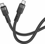 hoco. U110 USB-C apa - USB-C apa 2.0 Adat és töltőkábel - Fekete (1.2m) (SUNS0231-B)