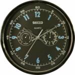 Secco Ceas de perete, 30, 5 cm, cu indicator de umiditate, cu termometru SECCO, cromat (S TS6055-51)