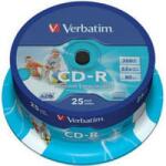 Verbatim CD-R Verbatim Crystal / Super AZO 80min. /700mb 52X (tipărit) - 25 buc. în ax