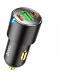 hoco. - autós töltő Victorious (NZ6) - USB-A, 2xUSB Type-C, QC 3.0, PD 45W, 5A - fekete (KF239308)