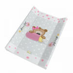  Babastar puha 2 ékes pelenkázó lap 50*70 cm - It's a girl ! maci cumisüveg szürke - babastar