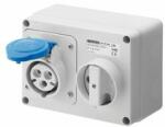 Gewiss Ipari dugalj ráépíthető 2P+E mechanikai reteszelés 16A IP44 200-250V(50+60Hz) kék IB GEWISS - GW66004 (GW66004)