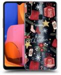 Picasee Husă neagră din silicon pentru Samsung Galaxy A20s - Christmas