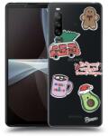 Picasee Husă neagră din silicon pentru Sony Xperia 10 III - Christmas Stickers