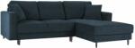 MICADONI Sötétkék szövet sarok kanapéágy Micadoni Dunas 242 cm fekete talppal, jobb (MIC_RCF_86_A3_DUNAS6)