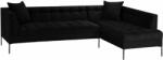 MICADONI Fekete bársony sarokkanapé MICADONI Karoo 270 cm fekete talppal, jobb (MIC_RC_51_F2_KAROO8)