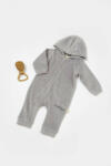 BabyJem Salopeta elefant cu maneca lunga si gluga din 80%bumbac organic si 20% poliester - gri, babycosy (marime: 18-24 luni)
