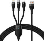 Baseus Cablu de date USB 3in1 Baseus Flash II, USB-C + micro USB + Lightning, 66W, 1.2 m (negru) CASS040001