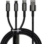 Baseus Cablu de date USB 3in1 Baseus Tungsten Gold, USB la micro USB / USB-C / Lightning, 3.5 A, 1.5 m (negru) CAMLTWJ-01
