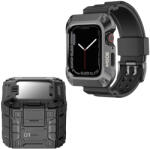 UIQ Set Carcasa Metal + Curea ceas UIQ, compatibila cu Apple Watch 7 8 9, 45mm, Gri - ES00806
