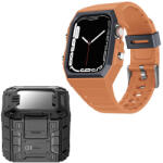 UIQ Set Carcasa + Curea ceas sport UIQ, compatibila cu Apple Watch 4 5 6 SE SE 2 7 8 9, 44mm 45mm, Portocaliu - ES00737