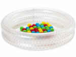 Bestway Piscina gonflabila pentru copii, 2 inele, 50 de bile colorate, Bestway, 91 x 20 cm, Alb cu buline Roz (BE51141 RO)