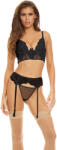 Bombshell Boudoir Peek a Boo Wire Set 3pcs Black S