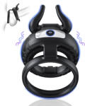 Paloqueth Dual Vibrating Soft Silicone Cock Ring with 10 Powerful Vibrations Black