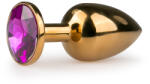 EasyToys Metal Butt Plug 121PUR Anal Jewelry Gold/Purple