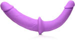 Strap U Double Charmer Silicone Double Dildo with Harness Purple