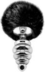 Alive Metal Anal Fluffly Twist Plug L Black