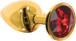 TABOOM Bondage in Luxury Butt Plug with Diamond Jewel Gold-Red M