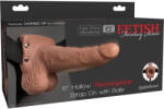 Pipedream Fetish Fantasy 6" Hollow Rechargeable Strap-On with Balls Tan